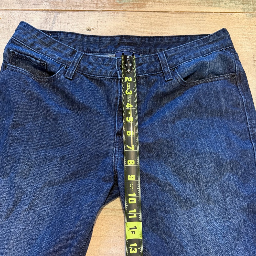 Levis 553 Mid Rise Bootcut Jeans Dark Wash Indigo Blue Stretch Denim Womens 12 - Picture 7 of 8
